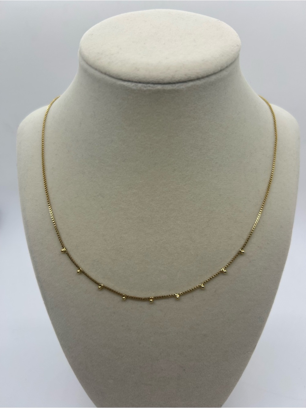 Madewell Delicate Gold Box Chain Satellite Ball Drop Necklace